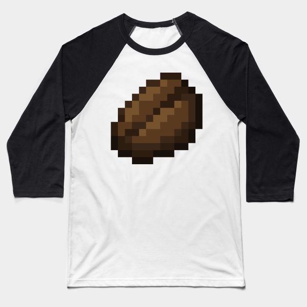 Pixel Coffee Bean Baseball T-Shirt by cometkins